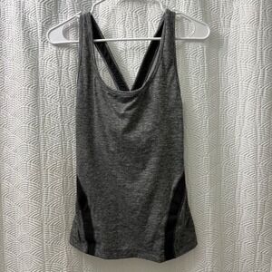 Hard Tail Forever Tank Top‎ Athletic Racerback Gray Black Trim Size L